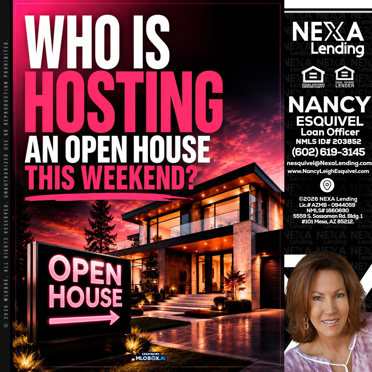 who's is hosting - Nancy Esquivel -Loan Officer